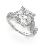 Nadia Princess Cut Pave Milgrain Engagement Ring Setting - Nivetta